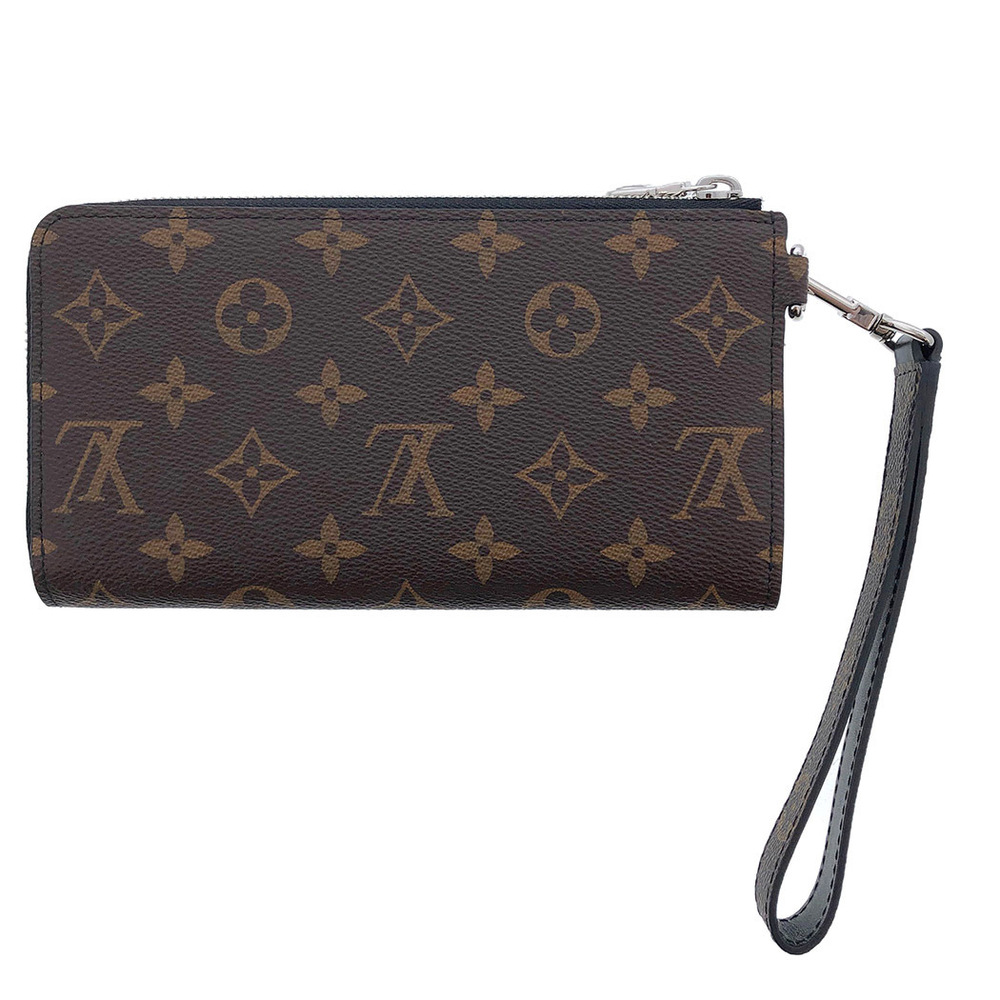 Louis Vuitton Zippy Dragonne Monogram Wrist Strap Mini Clutch Brown Black - Picture 3 of 10
